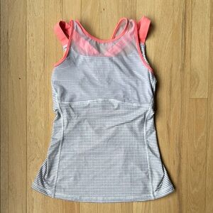 Lululemon Athletica orange and white Tank Top